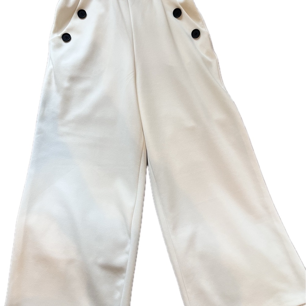 New Look Cream Wide-Leg Cropped Pants